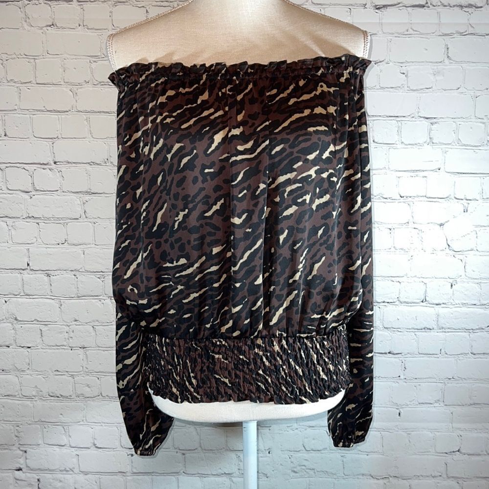 MICHAELMichaelKors Leopard Off-Shoulder Blouse